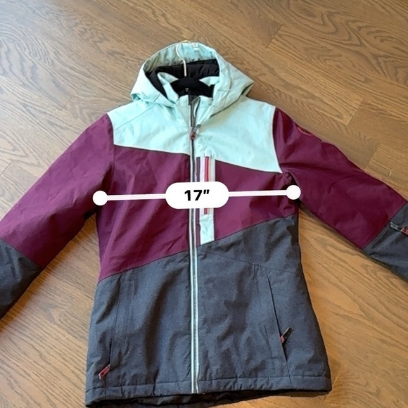 KILLTEC Torey JR ski jacket coat kids teal and burgundy size 16 junior K - Picture 6 of 9